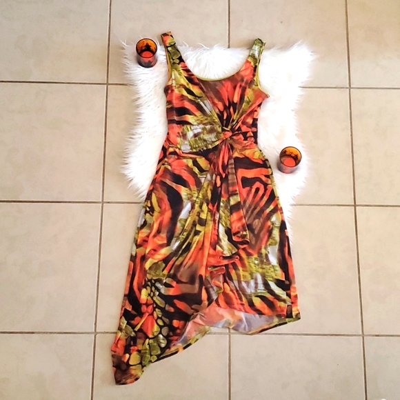 Orange and Black Dress - Picture 3 of 15